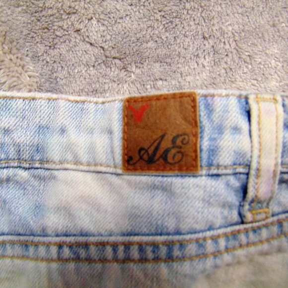 Hand Dyed Peeping Kittens Denim Mini Skirt - Picture 5 of 6